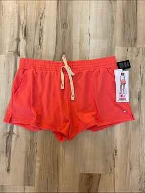 Celebrity Pink Coral-Red Drawstring Sweat Shorts